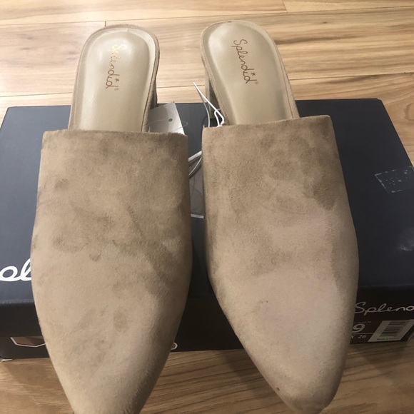 Splendid Lyn Suede Mule Heel (Women)-Tan-US Size 9M - Picture 3 of 5